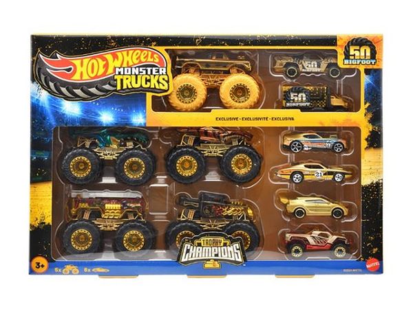 Hot Wheels Monster Truck Bigfoot Trophy Champion Collection Set (Waiting List)
