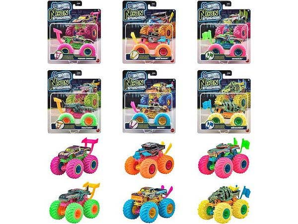 Hot Wheels Monster Trucks Neon Smashers Assortment 1 Box (6 pieces) (Waiting List)