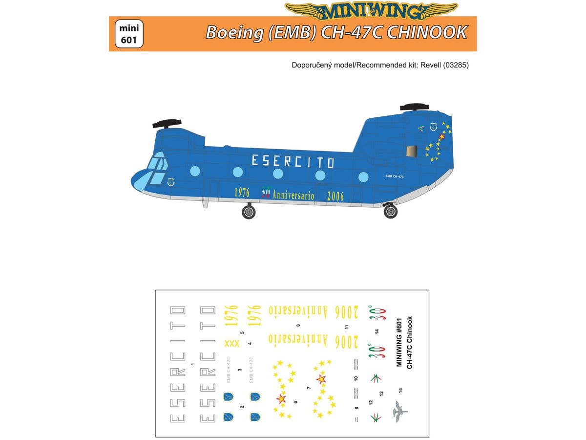 CH-47C Chinook  Italian Air Force Rescue 30th Ann. Decal