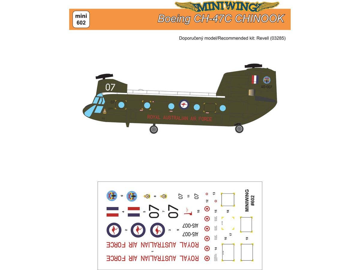 CH-47C Chinook  Australian Air Force Decal