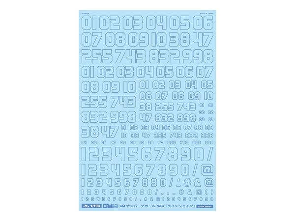 GM Number Decal No.4 Line Shape Cool Blue