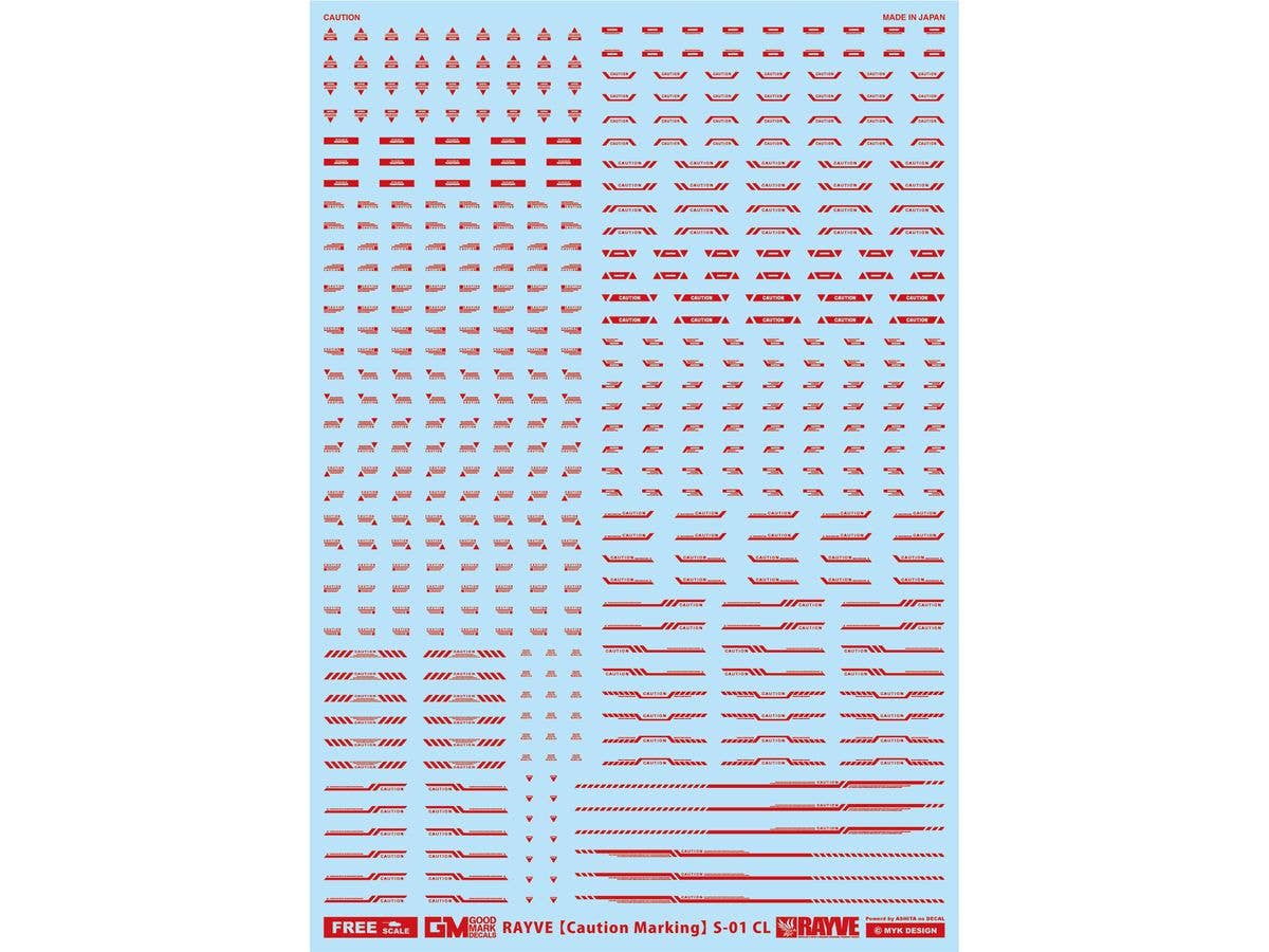 GM Caution Decal No.18 RAYVE [Caution Marking] S-01 CL Red