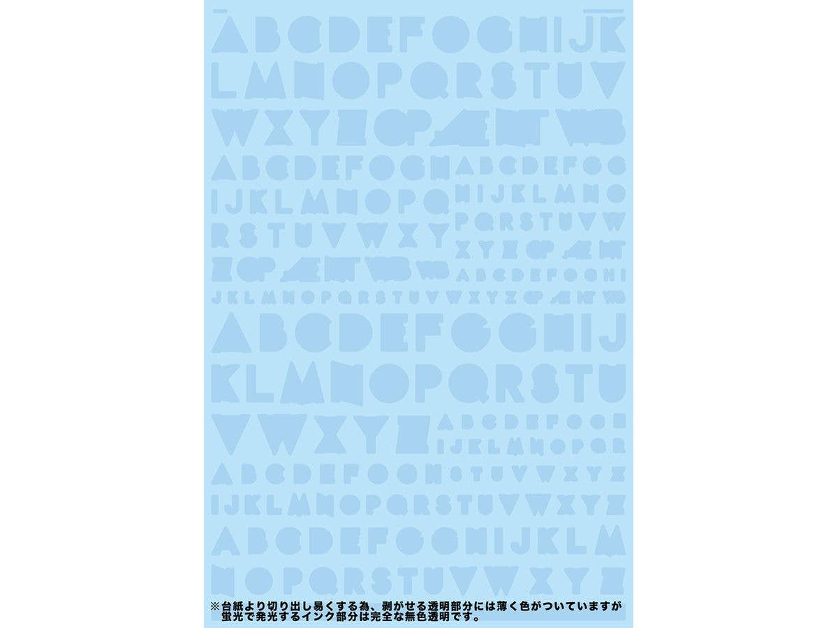 GM Font Decal No.10 Future Alphabet Clear & Neon Splash Blue