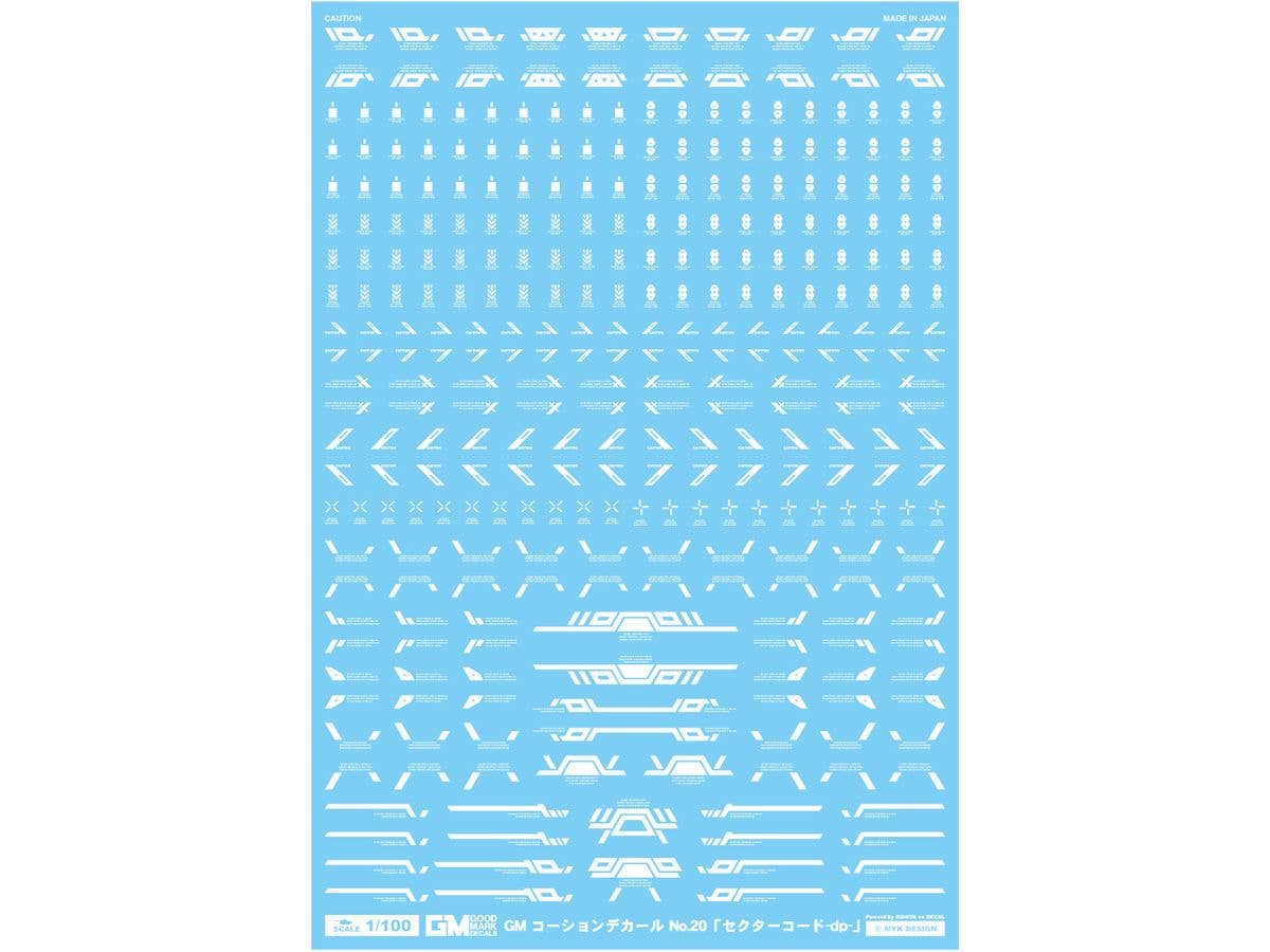 GM Caution Decal No.20 Sector Code -dp- White