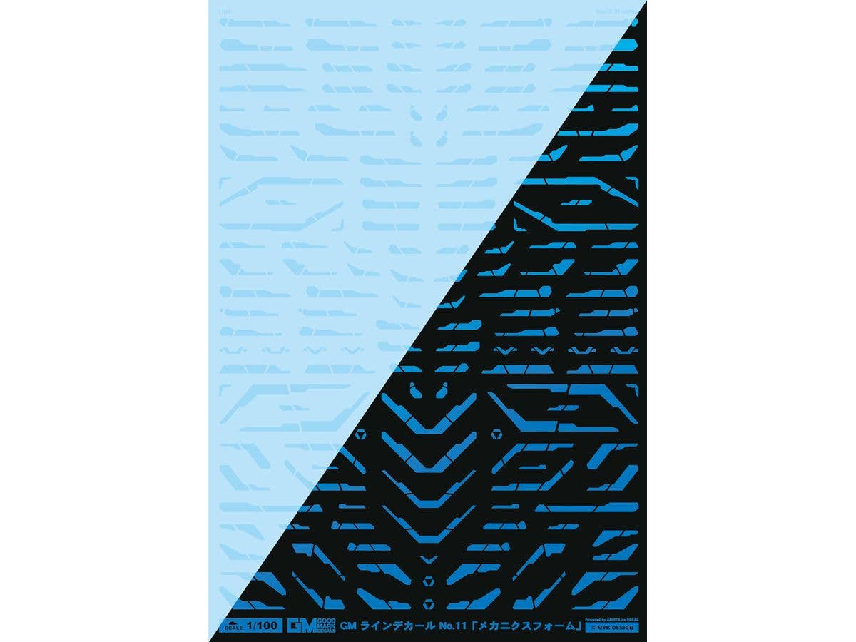 GM Line Decal No.11 Mechanics Foam Clear & Neon Splash Blue