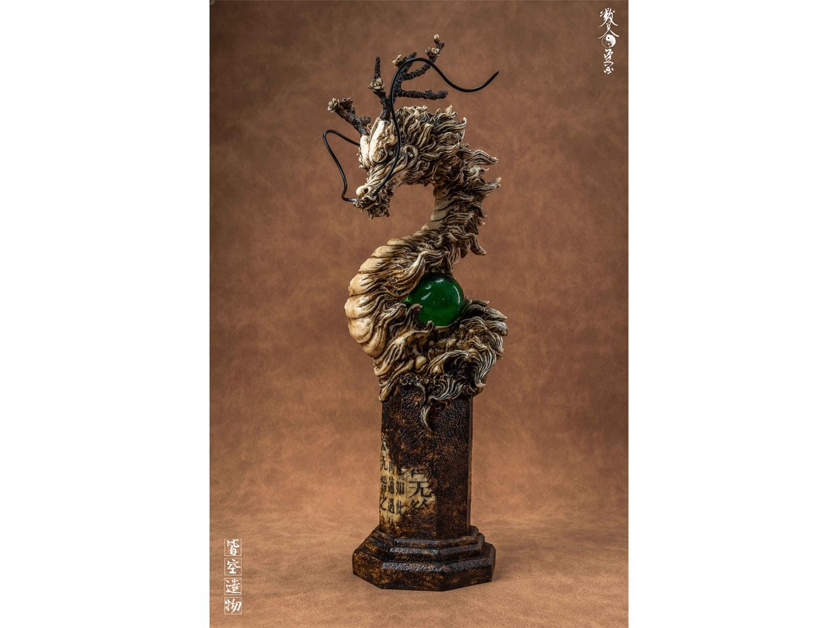 Wooden Azure Dragon Resin Statue