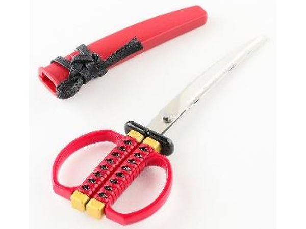 Japanese Sword Scissors Red