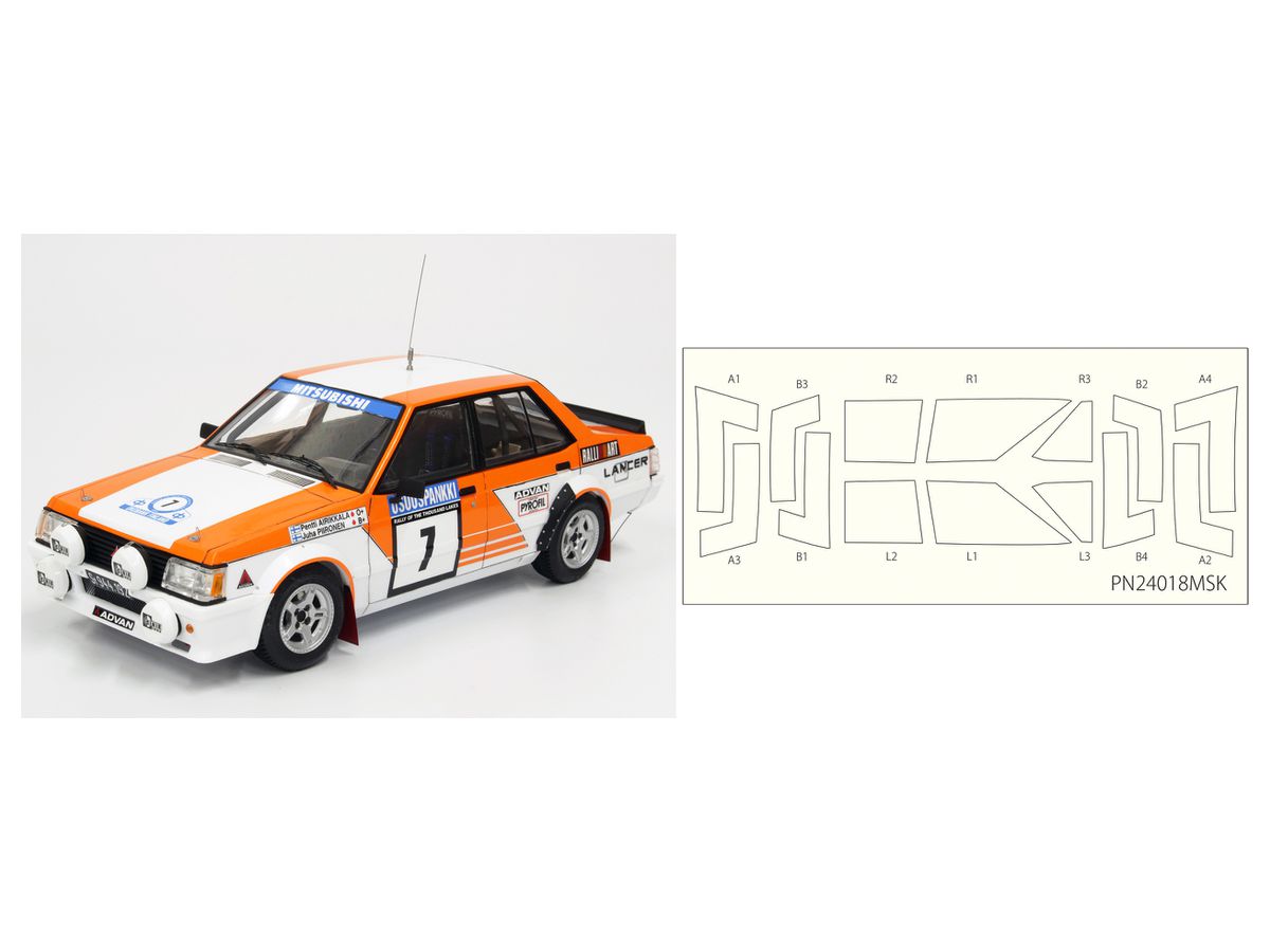 Racing Series Mitsubishi Lancer Turbo 1982 1000 Lake Rally with Masking Sheet