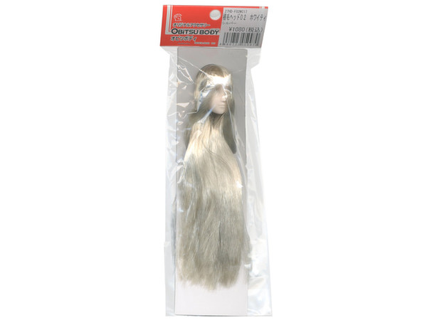 27cm Hair Implant Head #02 Whitey (Silver)