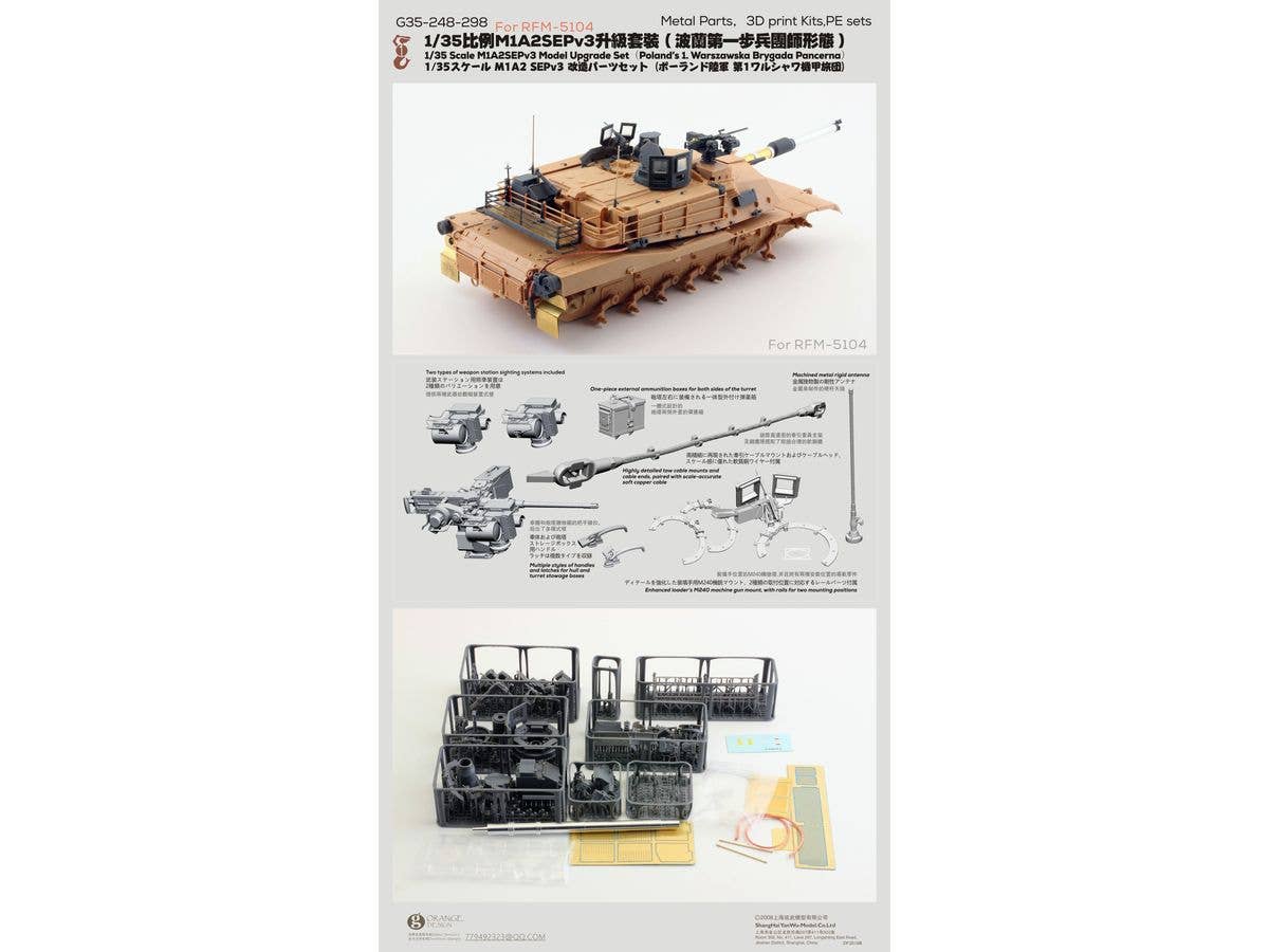 M1A2SEPv3 Model Upgrade Set (Poland's 1. Warszawska Brygada Pancerna)