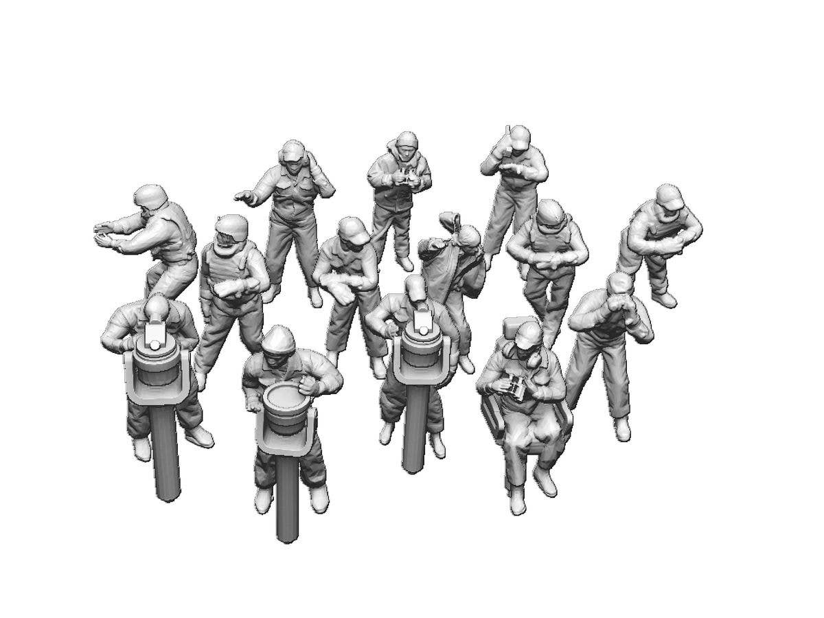 Scale Modern U.S. Navy Deck Crew Set A