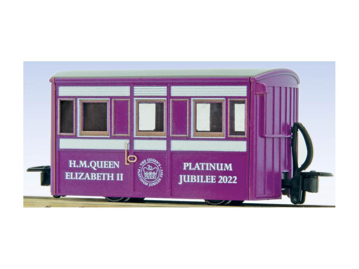 OO-9 (1/76, gauge 9mm) British 2-axis Bug Box Passenger Car Elizabeth Queen Elizabeth 70th Anniversary painting (Ffestiniog Railway)