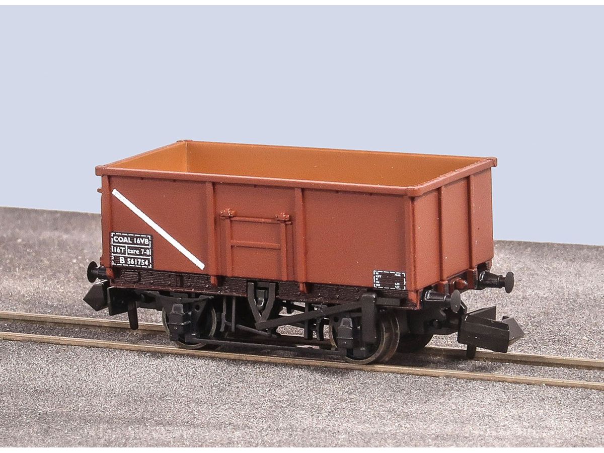N Gauge British Railways 2 Axle Open Freight Car 16t Mineral Wagon (Coal 16VB) Bauxite Color Finished Product