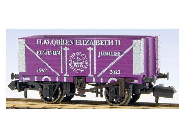 N gauge British 2-axis Freight Car Elizabeth Queen 70th Anniversary Painting (Coal Carrier, 7 Side Plates)