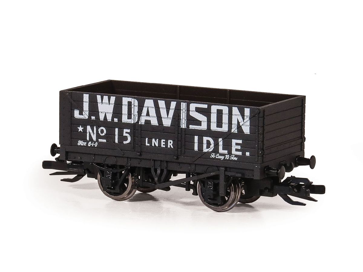 TT:120 2-axle open freight car, 7 side panels, J.W.Davison, finished product