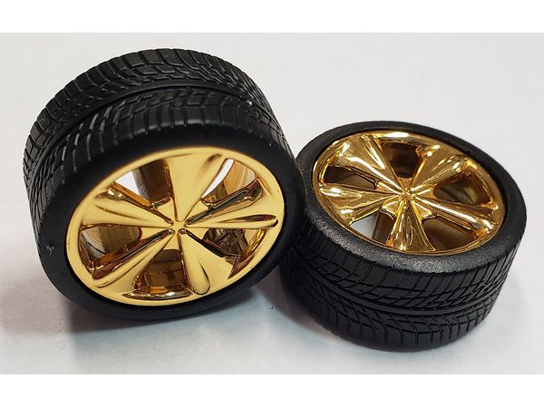 Tiburon Rim Gold Plated Specification Set of 4 with Tires