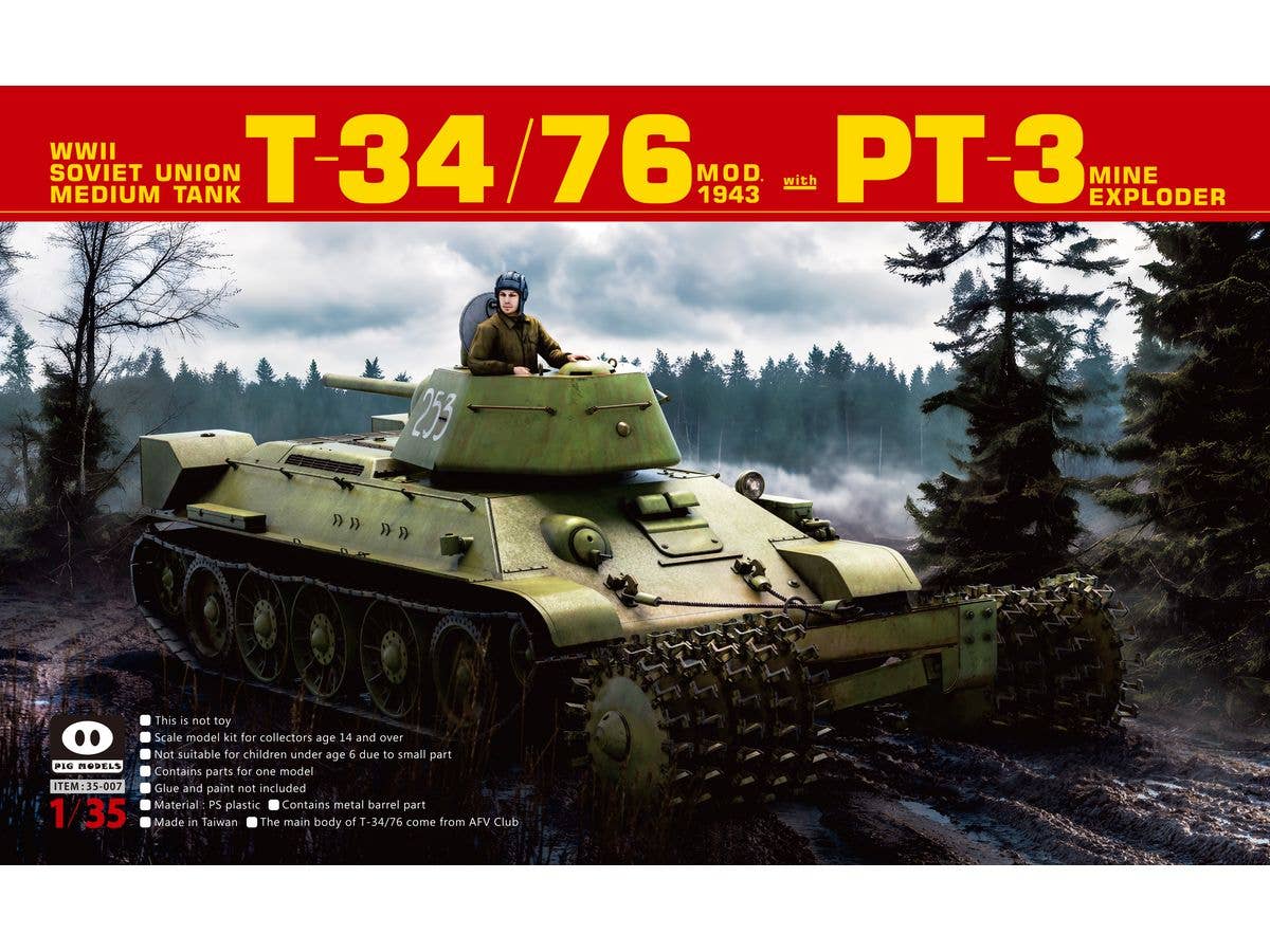 T-34/76 (MOD 1943) w PT-3 Mine Exploder