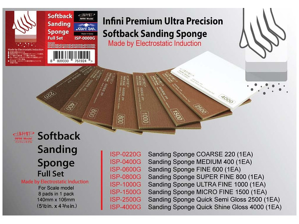 Softback Sanding Sponge Full Set (#220-#4000, 8 Pads in 1 Pack)