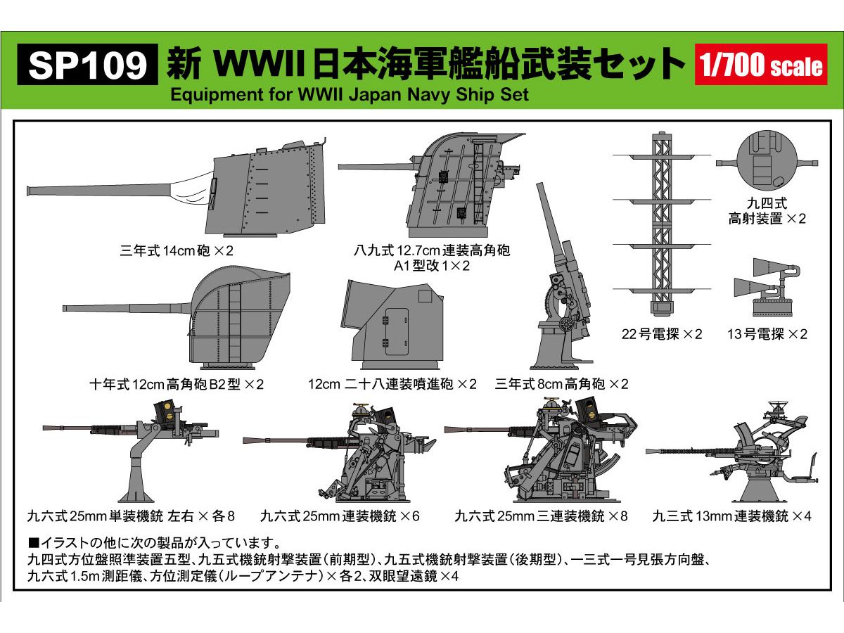 Equipment for WWII Japanese Navy Ship Set
