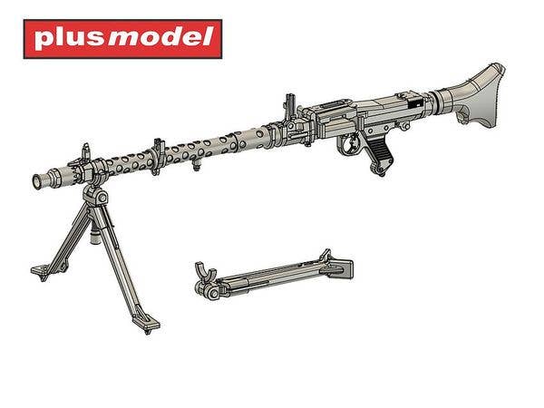 Model of the German MG 34 machine gun, infantry version. Set contains one piece. Made by 3D printing.
