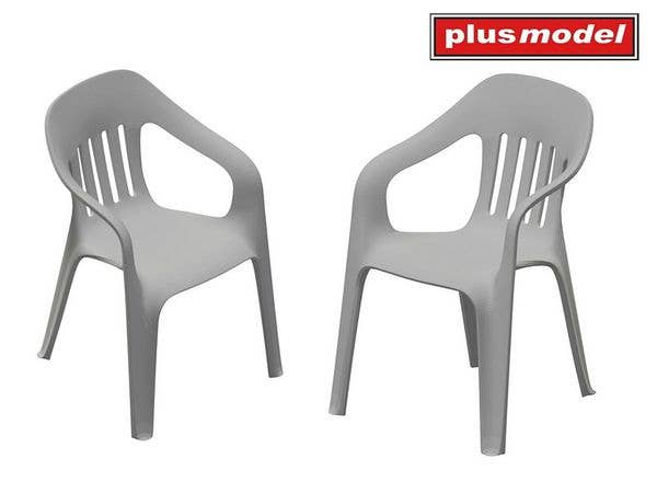 Set includes 4 plastic chairs. Made by 3D printing.