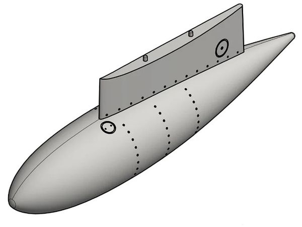 SAAB 29 Tunnan Drop Tank type 1 without fins