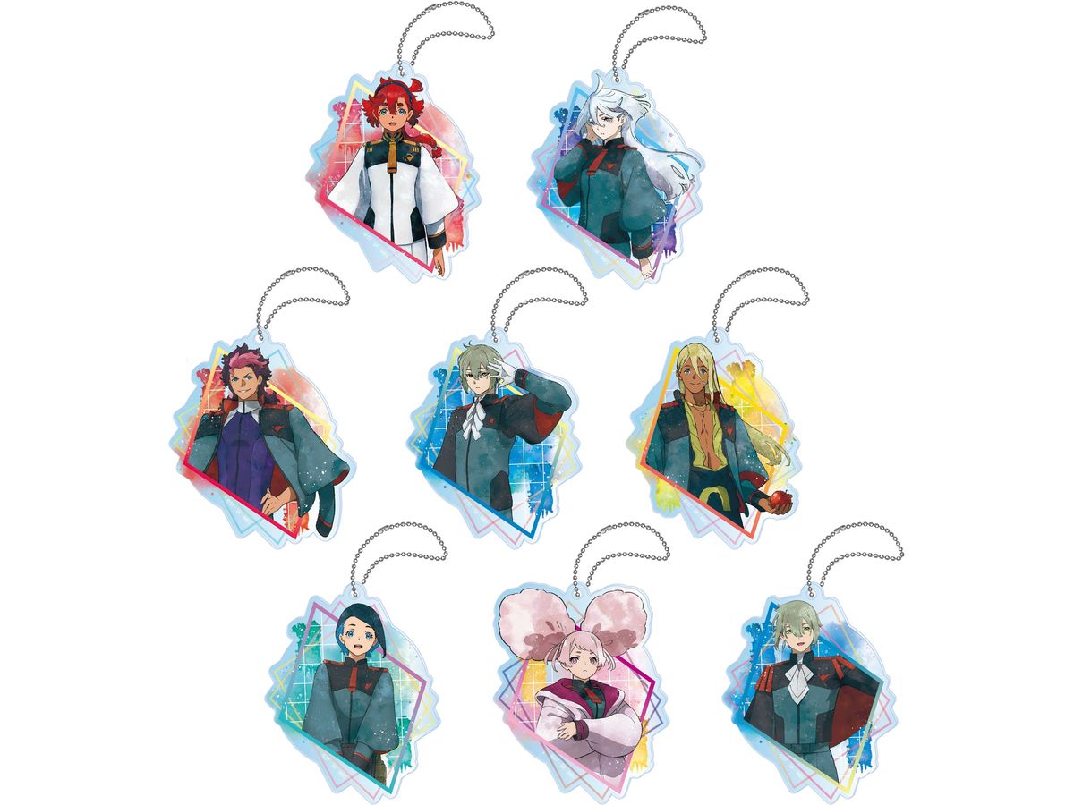 Mobile Suit Gundam The Witch From Mercury: Wet Color Series Acrylic Keychain: 1Box (8pcs)