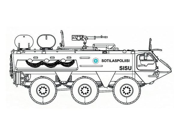 Finnish Defense Forces Sisu xa-180 Armored Car Initial Marking
