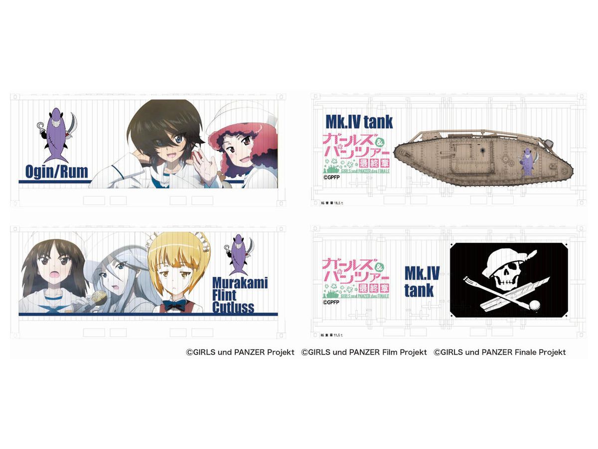 Girls und Panzer Final Chapter N Gauge Mini Character Container (20ft) Set of 2 Shark Team