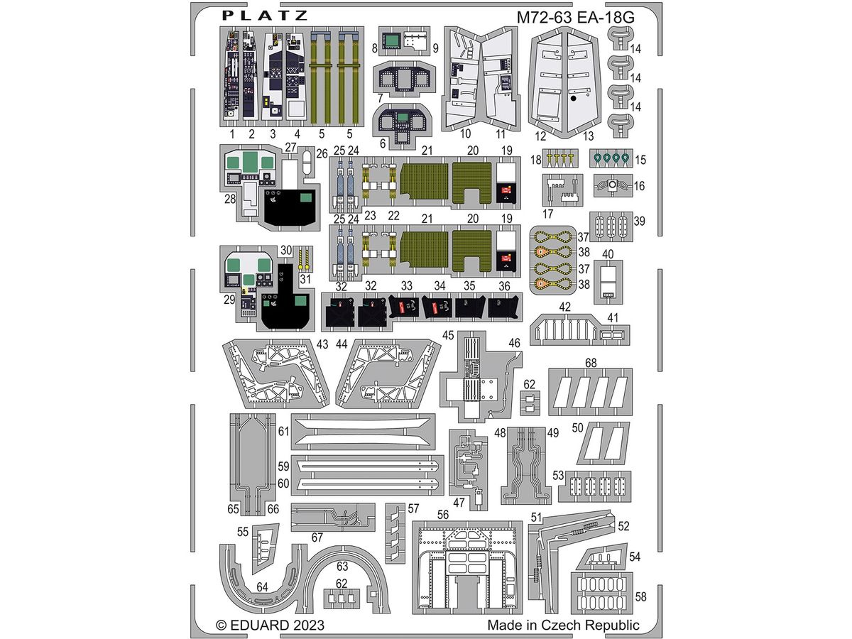Etching Parts for U.S. Navy Electronic Warfare Aircraft EA-18G Growler