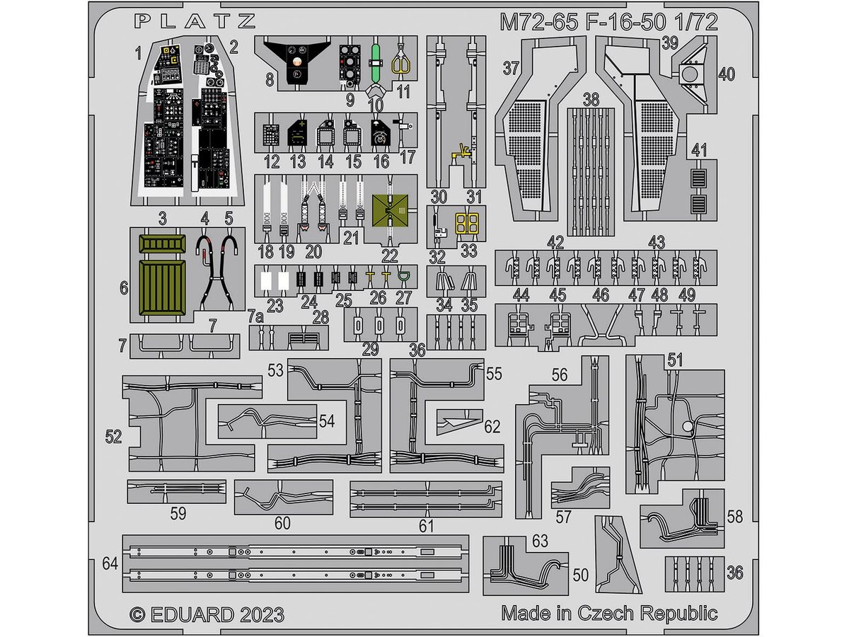 US Air Force F-16 Fighting Falcon Photo-Etched Parts