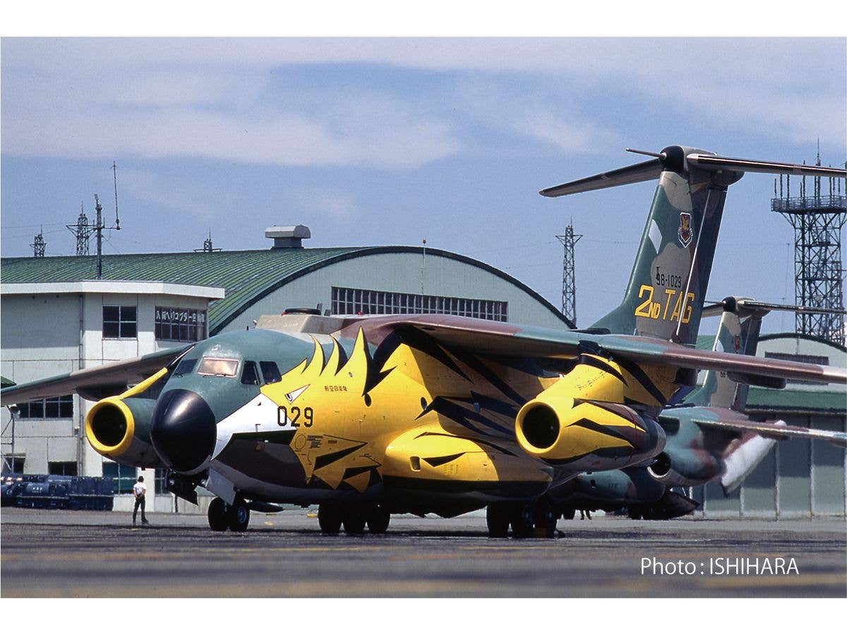 Japan Air Self-Defense Force C-1 transport aircraft, 2nd Transport Air Wing, 2018, painted to commemorate the 40th anniversary of the unit's establishment.