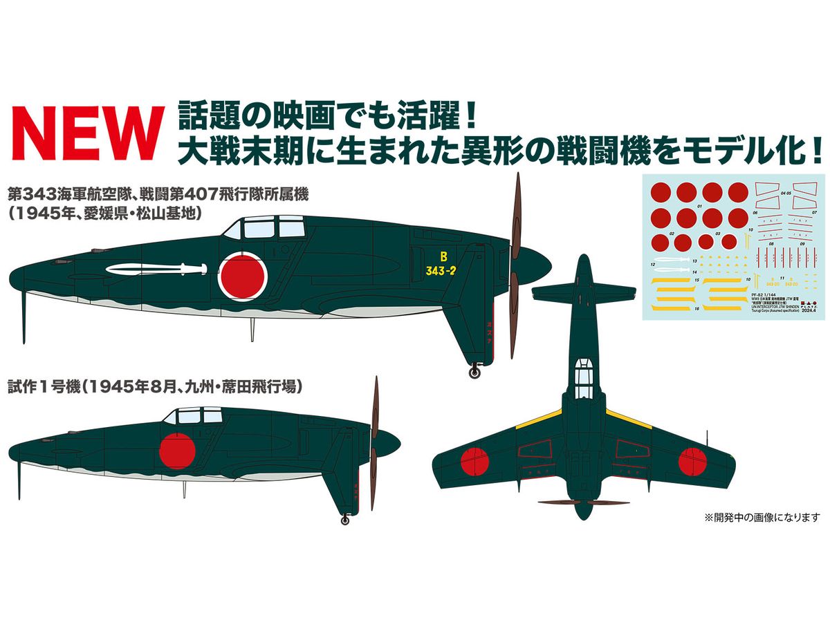 WW.II Japanese Navy Local Fighter J7W Shinden Sword Unit (Specifications for Actual Deployment) Set of 2