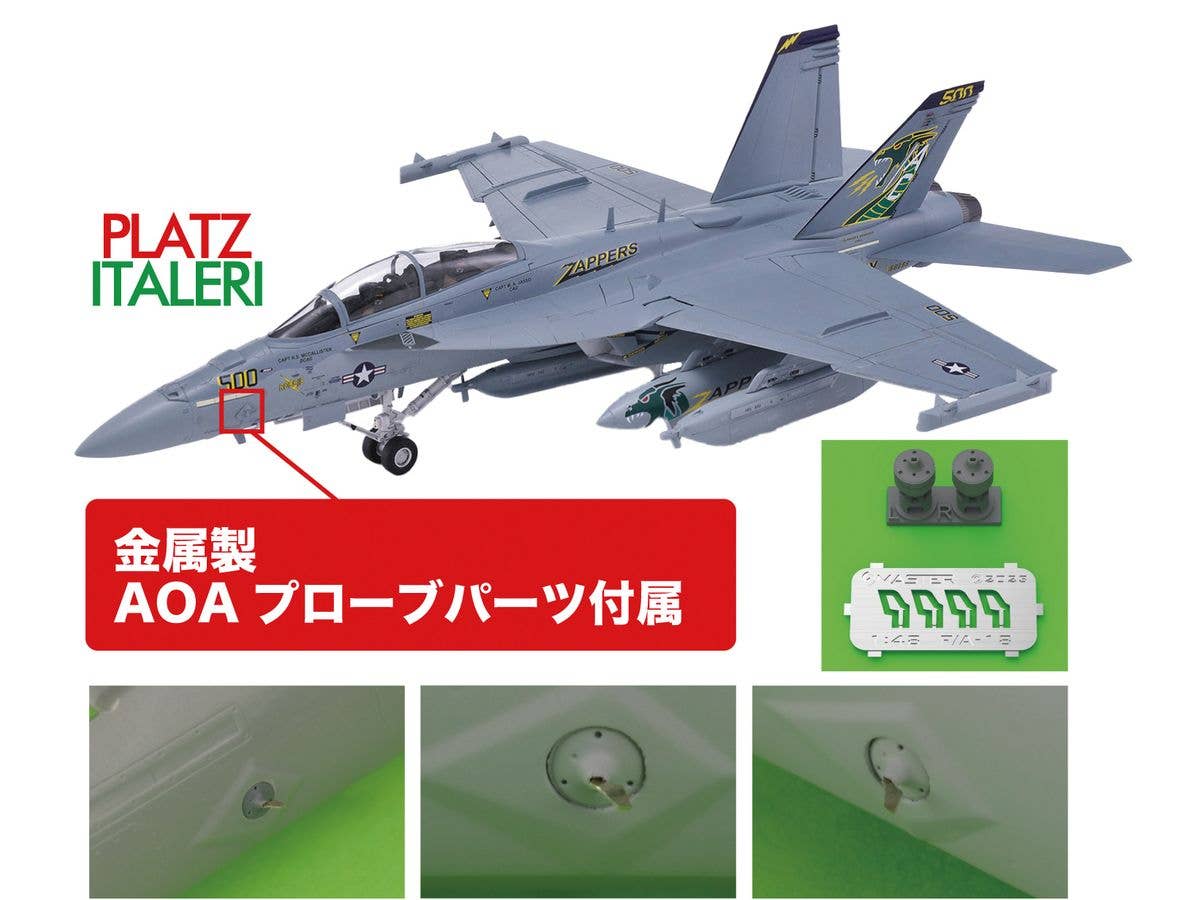 US Navy Electronic Warfare Aircraft EA-18G Growler VAQ-130 Zappers with Metal AOA Probe Parts
