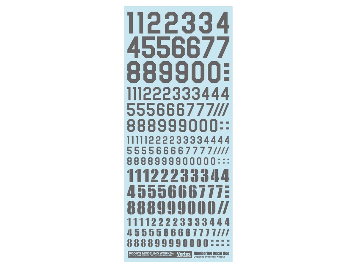 Numbering Decal Neo Gray