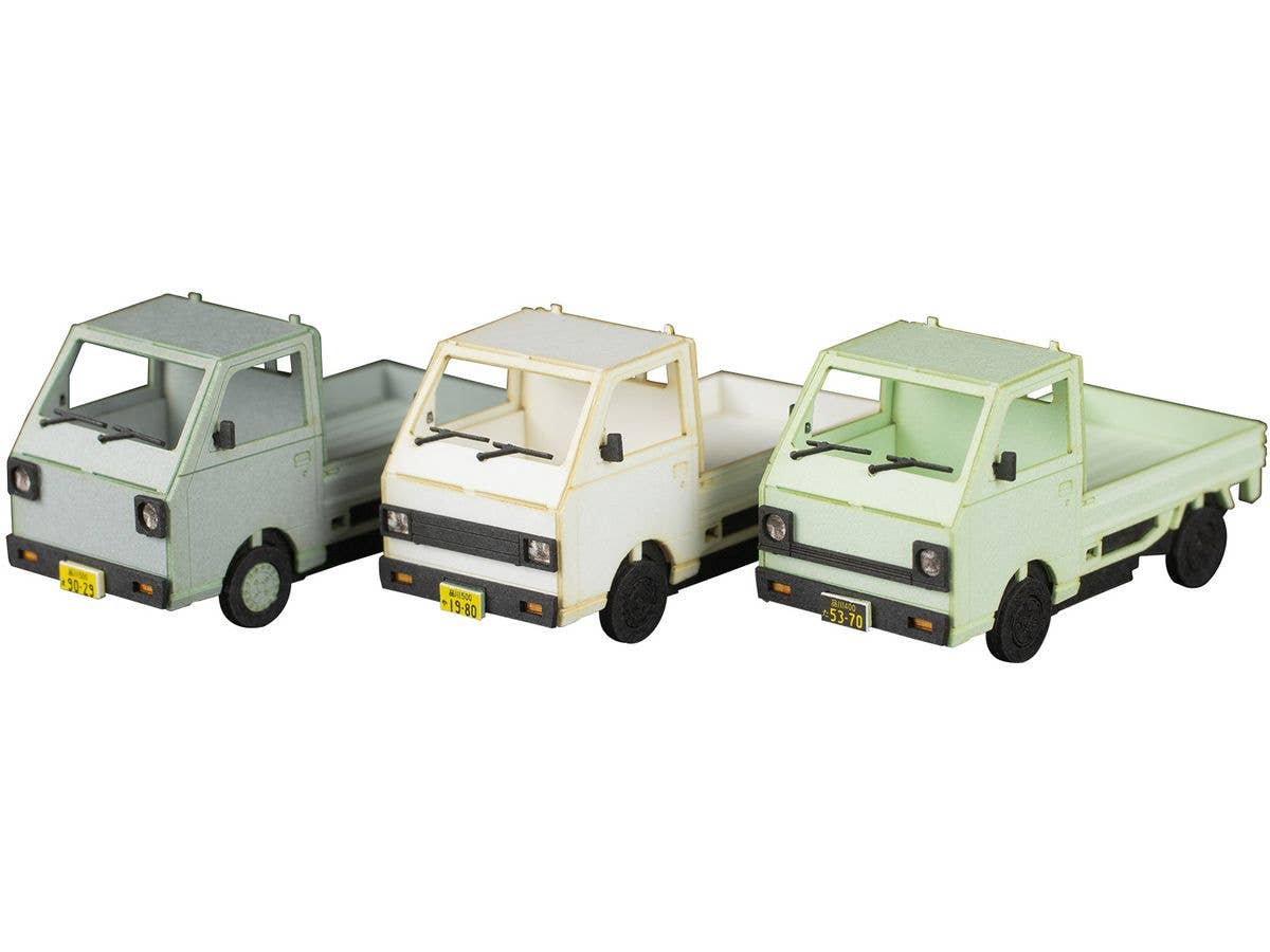 Paper kit Town Corner Accessory Series kei truck (white/silver/pale green)