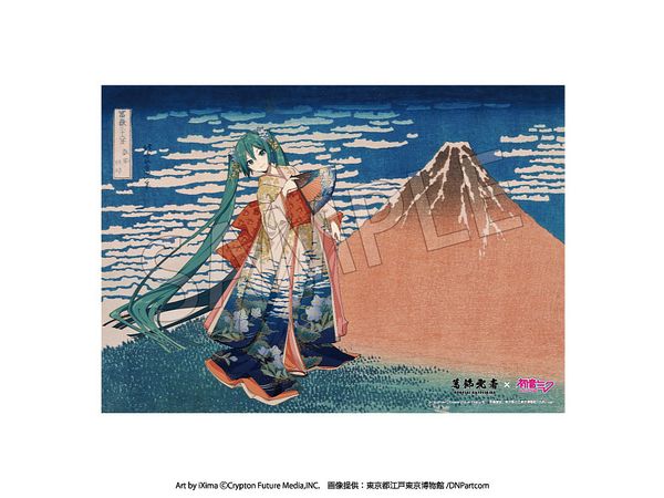 Katsushika Hokusai x Hatsune Miku A3 Acrylic Panel With Serial Number Thirty-Six Views Of Mt. Fuji: South Wind, Clear Dawn. Completely Made-To-Order Product