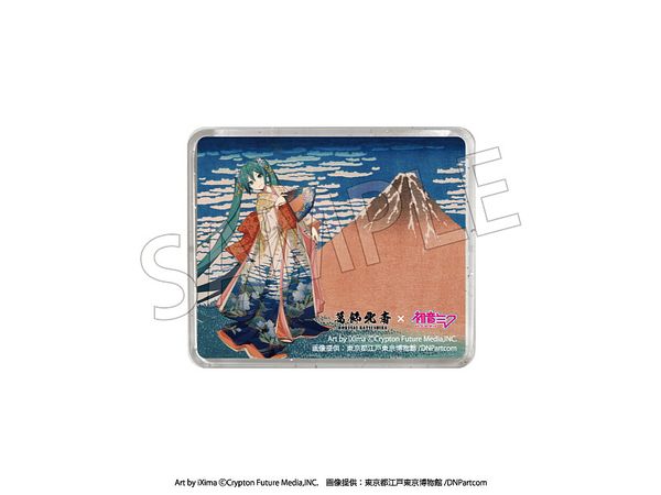 Katsushika Hokusai x Hatsune Miku Car Magnet Thirty-Six Views Of Mt. Fuji: South Wind, Clear Dawn.