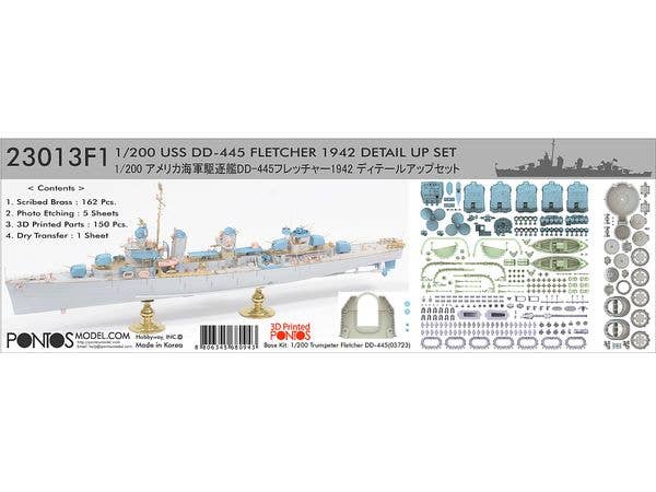 US Navy Destroyer DD-445 Fletcher 1942 Detail Up Set (for Trumpeter 03723)