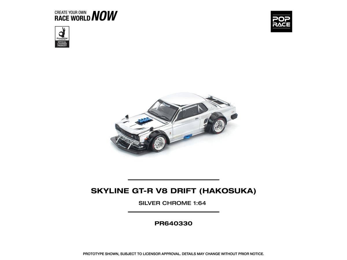 SKYLINE GT-R V8 DRIFT (HAKOSUKA) SILVER CHROME
