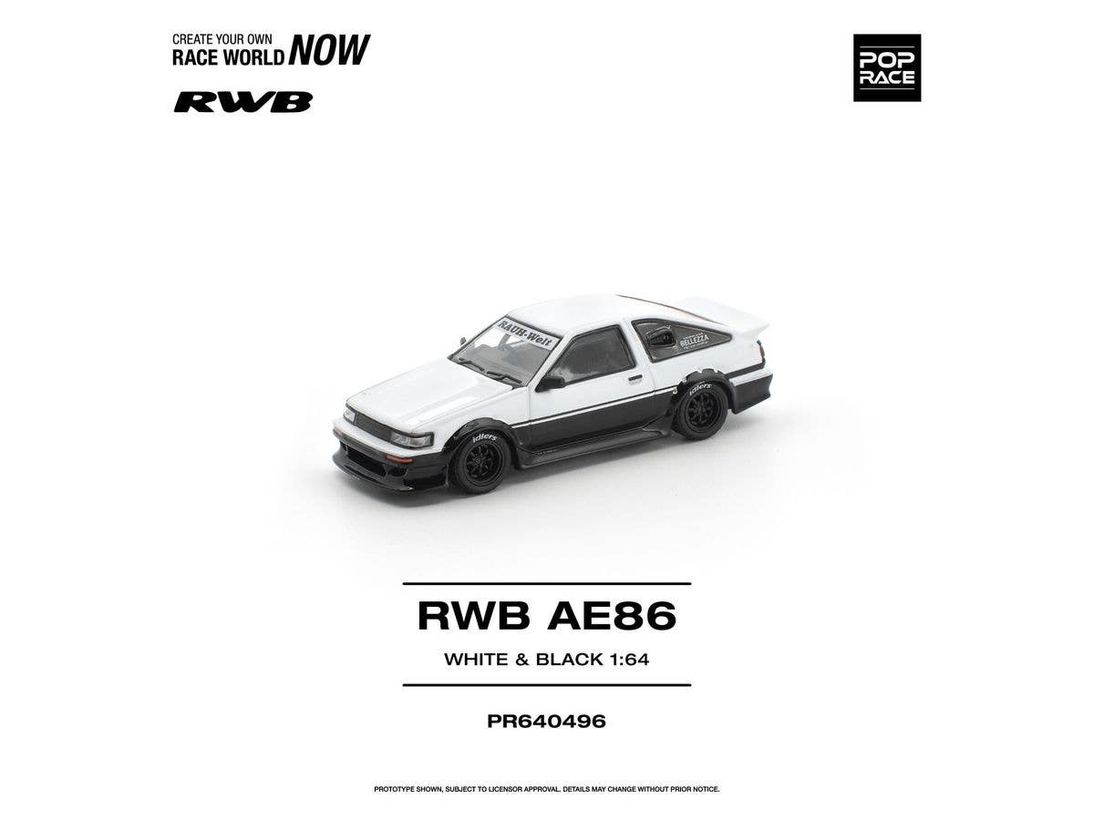 RWB AE86 WHITE BLACK