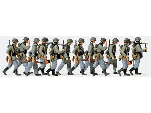 Vorgehende Grenadiere mit MG. Deutsches Reich 1939-45