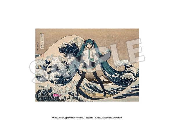 Katsushika Hokusai x Hatsune Miku Serial Numbered A3 Acrylic Panel Thirty-six Views of Mount Fuji The Great Wave off Kanagawa