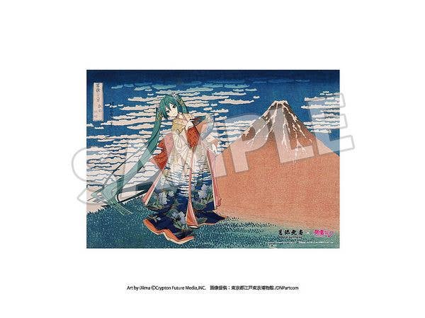 Katsushika Hokusai x Hatsune Miku Serial Numbered A3 Acrylic Panel Thirty-six Views of Mount Fuji Fine Wind, Clear Morning