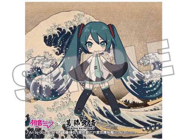 Hatsune Miku x Katsushika Hokusai iXima Sticker The Great Wave off Kanagawa (Chibi Character)