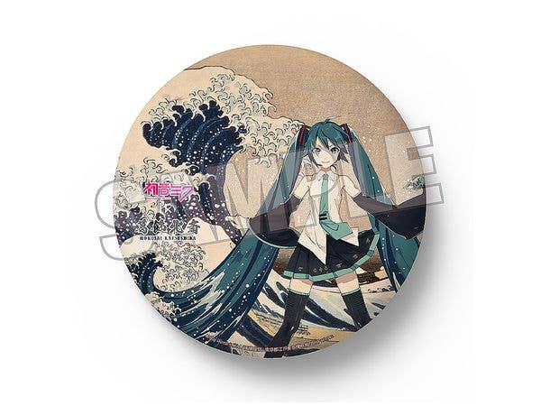 Hatsune Miku x Katsushika Hokusai iXima Large Pinback Button The Great Wave off Kanagawa