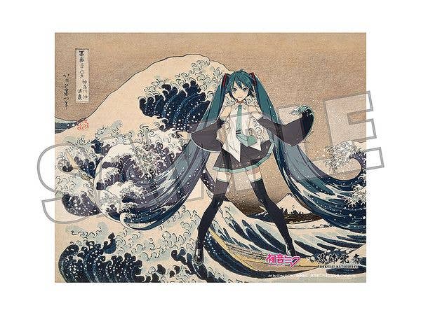 Hatsune Miku x Katsushika Hokusai iXima Canvas Art The Great Wave off Kanagawa