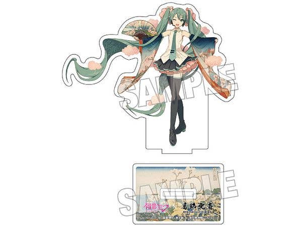 Hatsune Miku x Katsushika Hokusai iXima Die-Cut Acrylic Stand Shinagawa Gotenyama on the Tokaido
