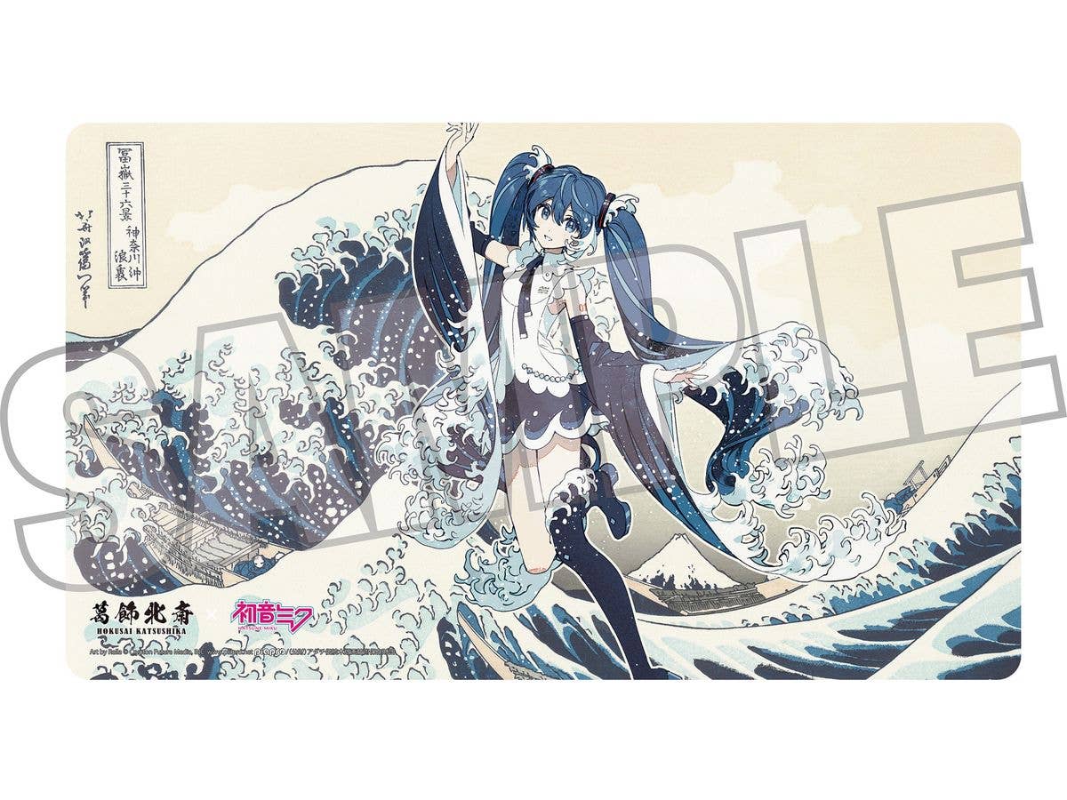 Katsushika Hokusai x Hatsune Miku by Rella Desk Mat Hatsune Miku The Great Wave off Kanagawa