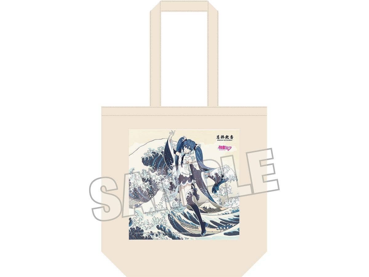 Katsushika Hokusai x Hatsune Miku by Rella Tote Bag Hatsune Miku The Great Wave off Kanagawa